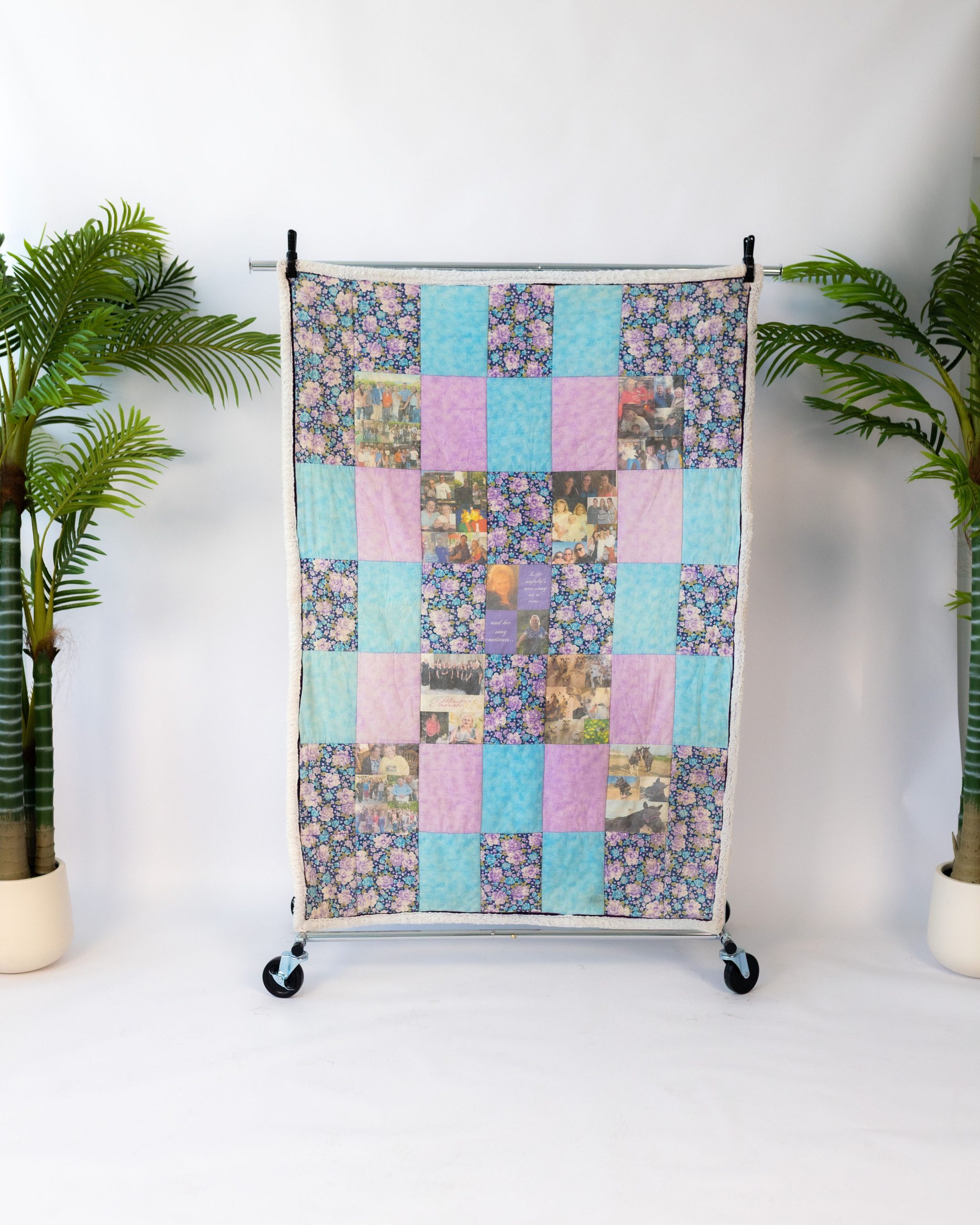 Family Memorial Keepsake Quilt Created by Threaded by the Books Bakersfield CA