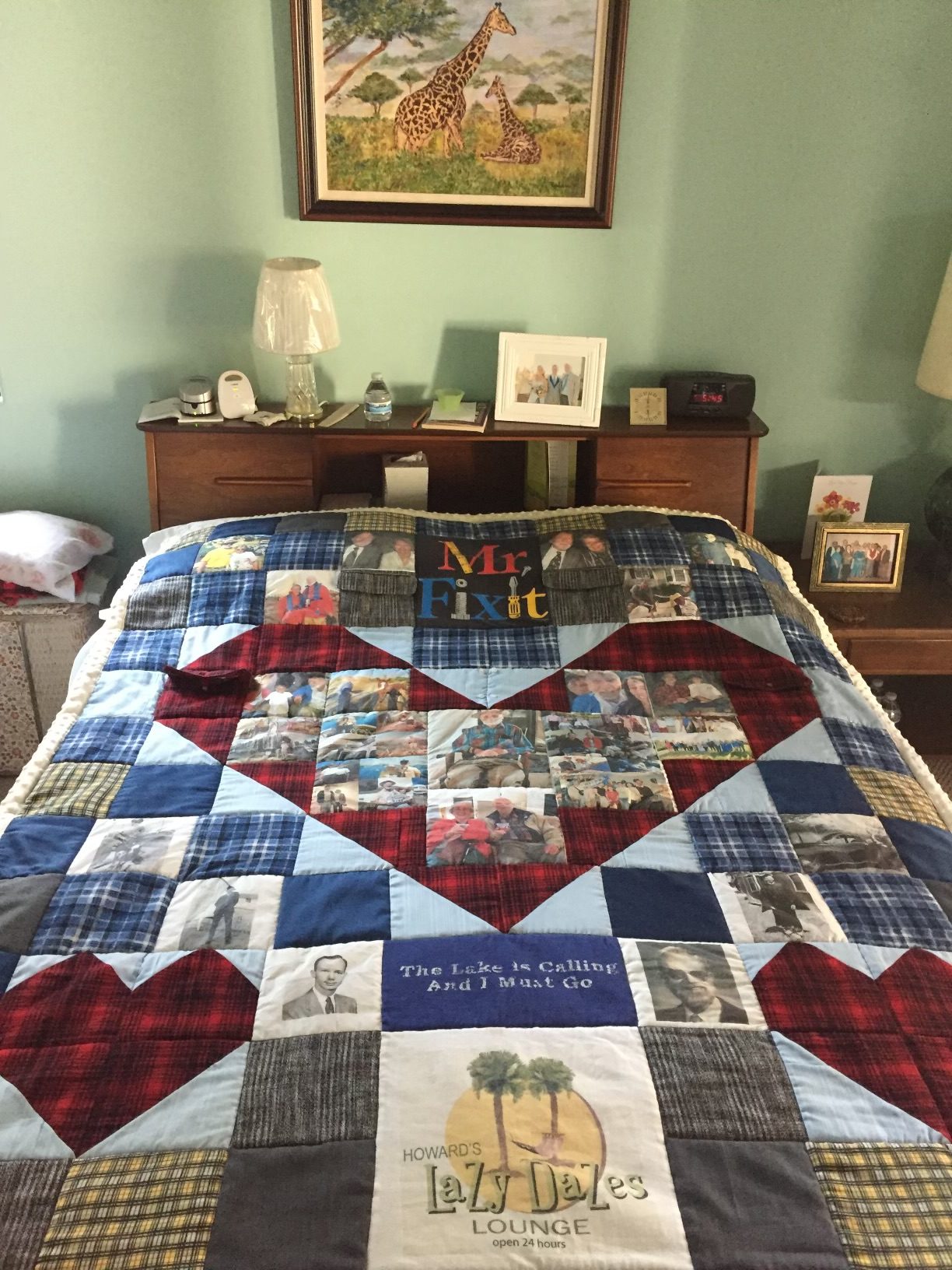 Family Memorial Keepsake Quilt Made by Threaded by the Books in Bakersfield CA