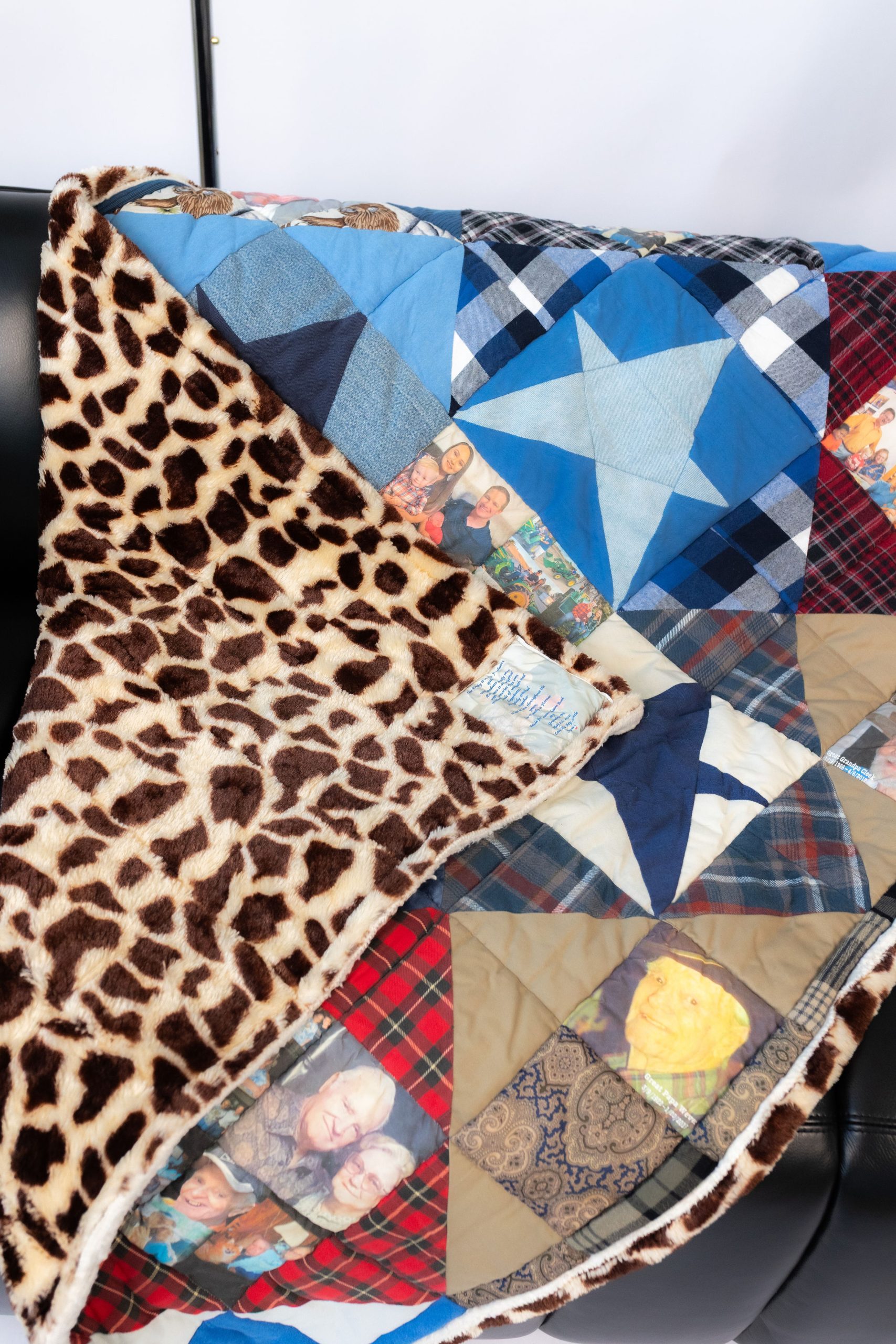 Little Details of a Family Keepsake Quilt Made by Threaded by the Books in Bakersfield CA