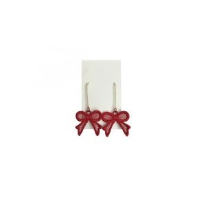 Embroidered Ribbon Earrings by Threaded by the Books Custom Embroidery in Bakersfield CA