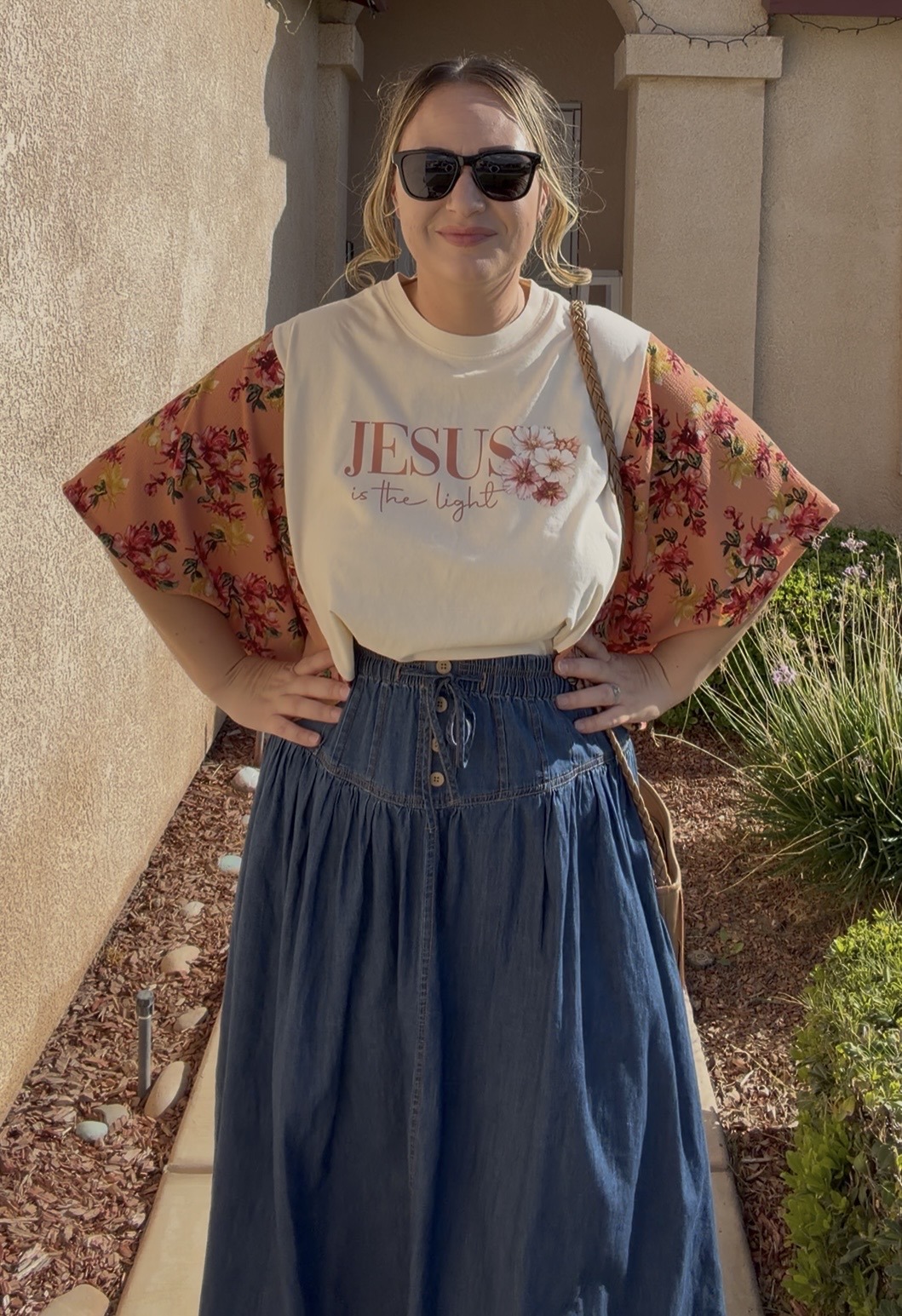 Jesus-Is-The-Light-Crop-Beige-Kimono-Tee-by-Marissa-Book-Owner-of-Threaded-by-the-Books-in-Bakersfield-CA
